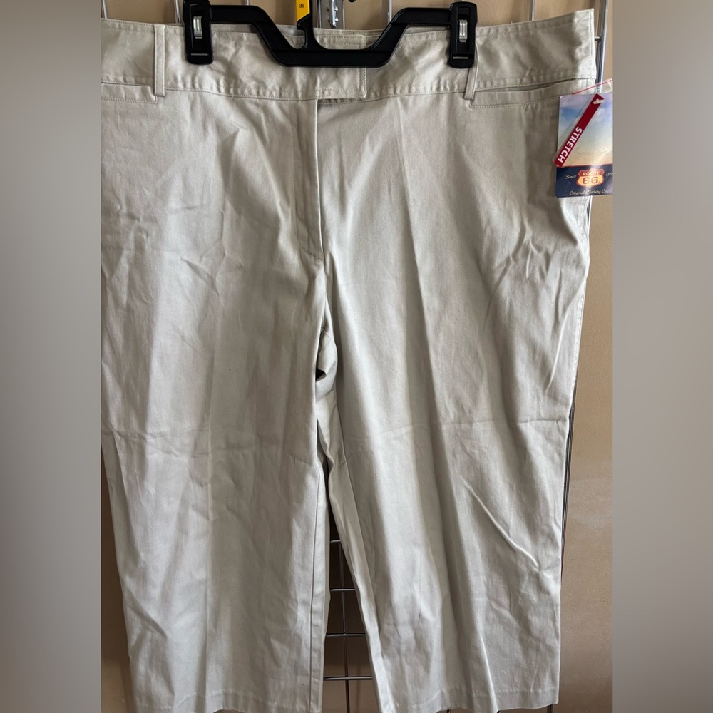 NOS Vintage Kmart Route 66 Capri Pants Women’s Plus Sz 22W Khaki Stretch Y2K